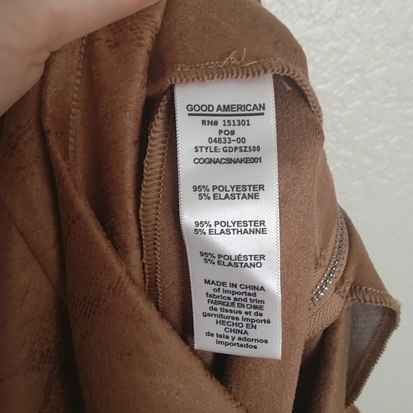 good american snake front zip bottom zip skinny stretchy pants sz Xl - Picture 9 of 9